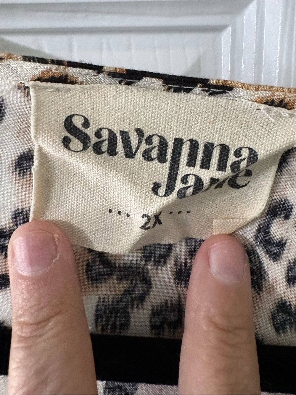 Savanna Jane Embroidered Leopard Boho Top Size 2X Like New - Picture 4 of 4